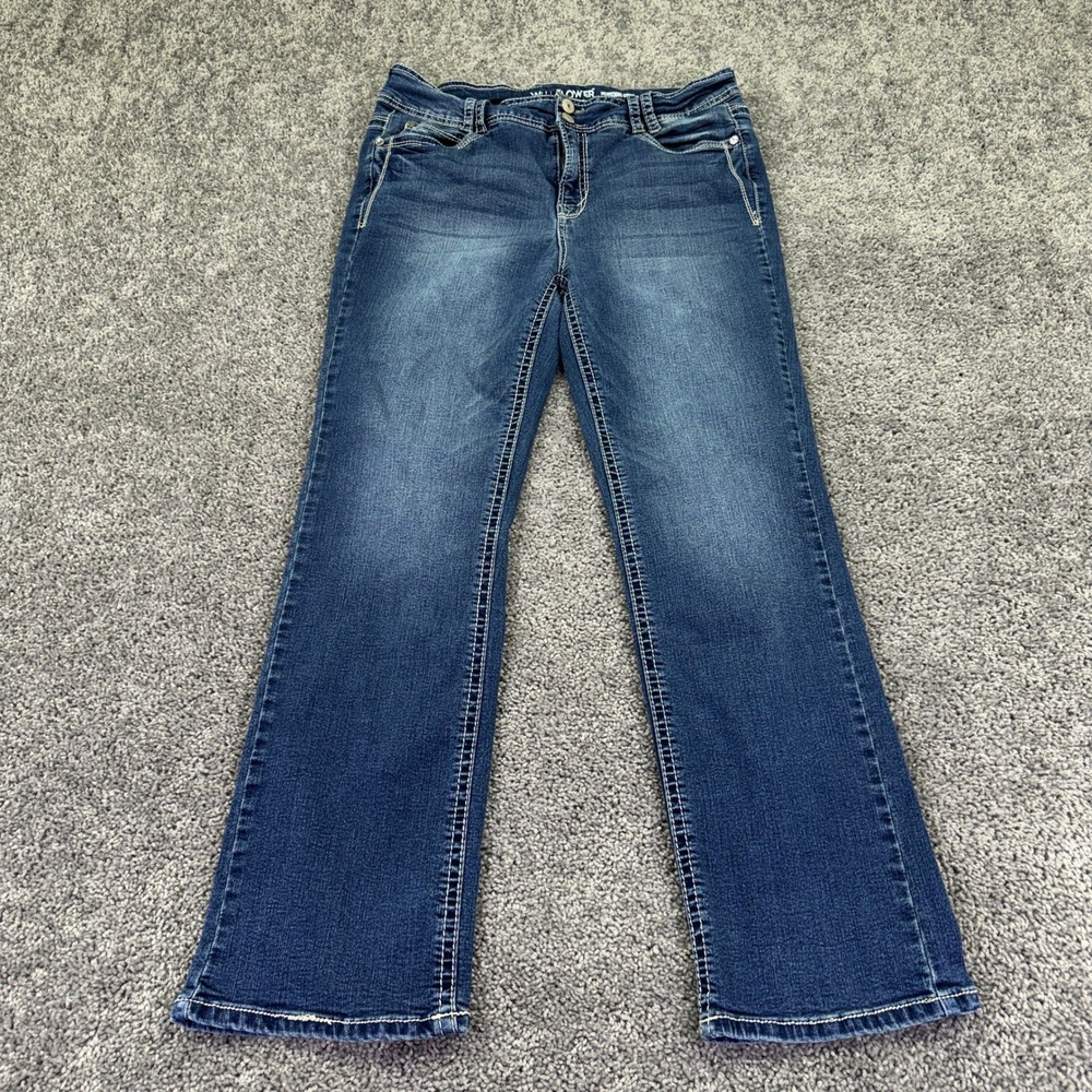 Wallflower Luscious Curvy Fit Jeans Womens 16 Blue Bootcut Embroidered Pockets